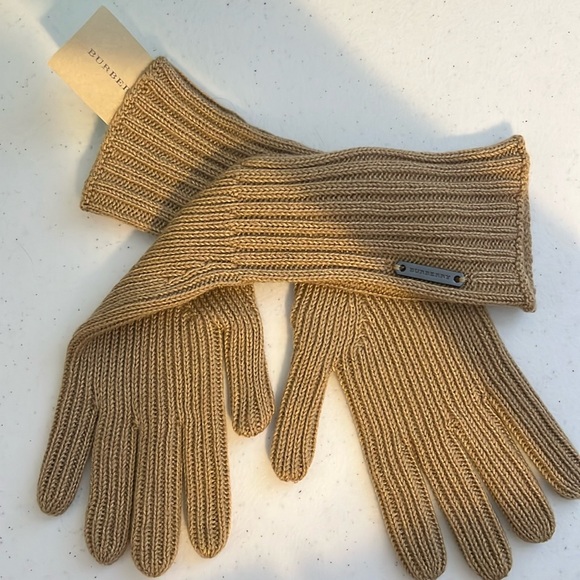 Original Burberry cashmere ribbed knitted touch glove - Picture 1 of 3